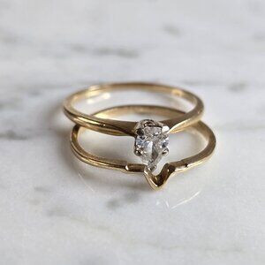 Womens Vintage Estate 14K Yellow Gold, .50cts Diamond Ring, 2.8g E7394
